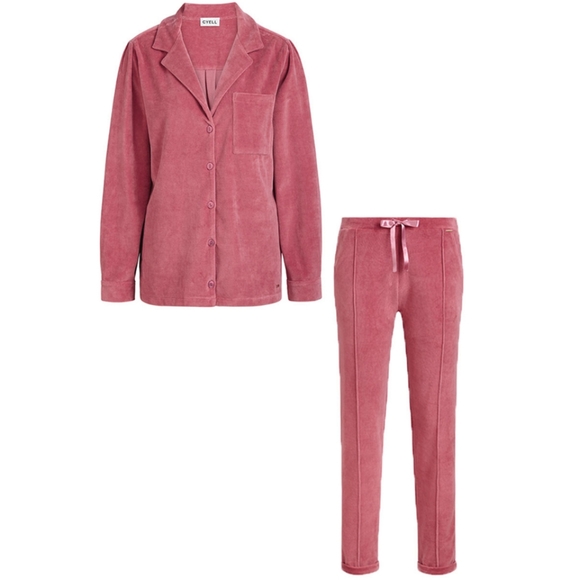 Cyell Dusty Pink Velvet 2 Piece Loungewear Set Size EU 42 US XL - Picture 2 of 16